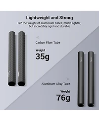 SmallRig 15mm Carbon Fiber Rod, 6", 2-Pack