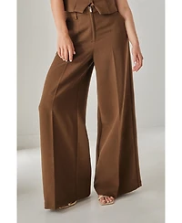 Nasty Gal Women's Tailored Zip Front Wide Leg Pants