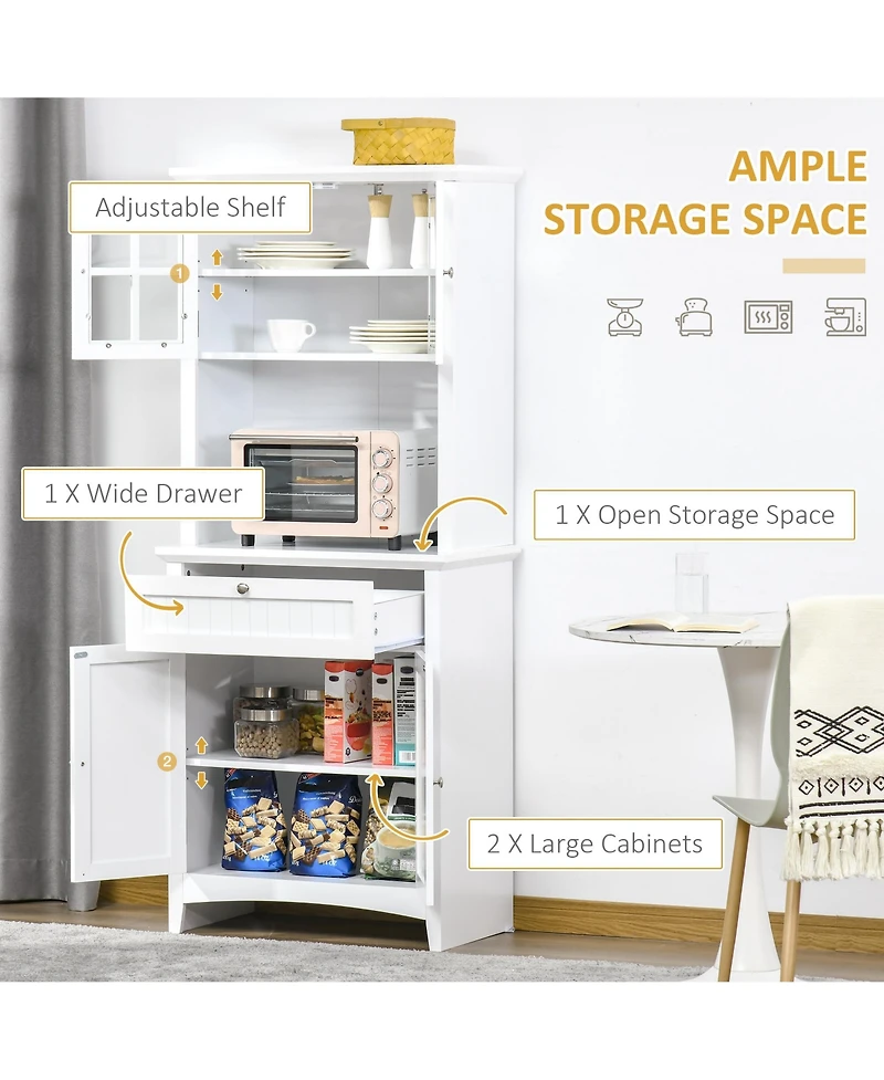 Slickblue Adjustable Shelves Kitchen Storage Cabinet Space-Saving Solution for Organized Kitchens