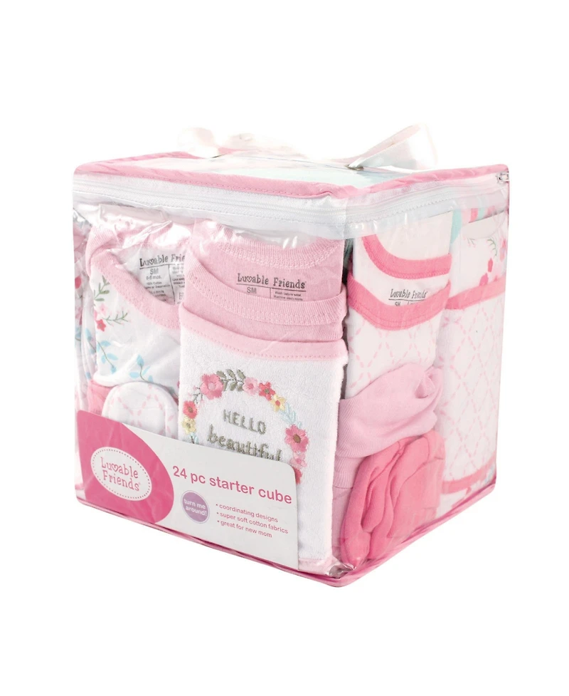 Luvable Friends Baby Girls Layette Gift Cube
