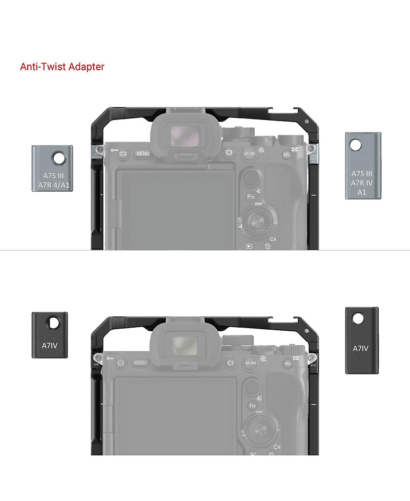 SmallRig 3594 Full Camera Cage for Sony Alpha 7S Iii/Alpha 7 Iv/Alpha 7R Iv/Alpha 1 with Vg-C4EM Battery Grip