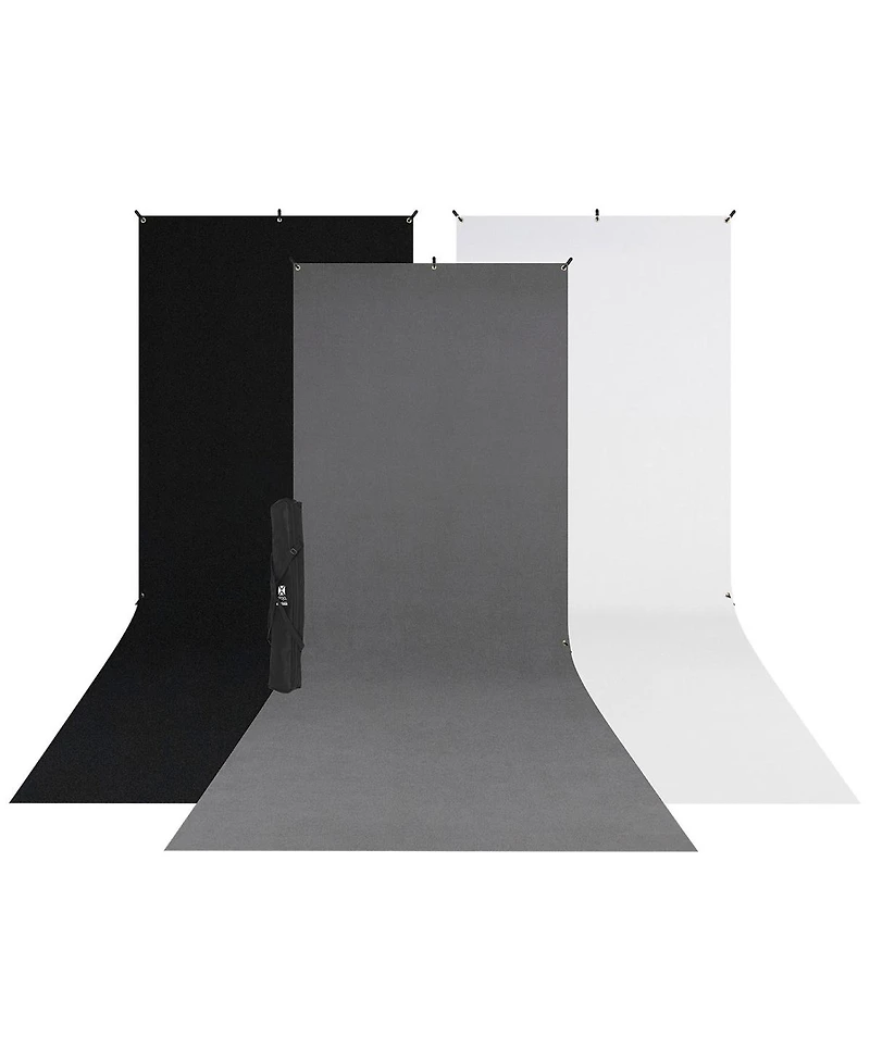 Westcott 5x12' X-Drop 3-Pack Multi-Color Backdrop Kit with Stand
