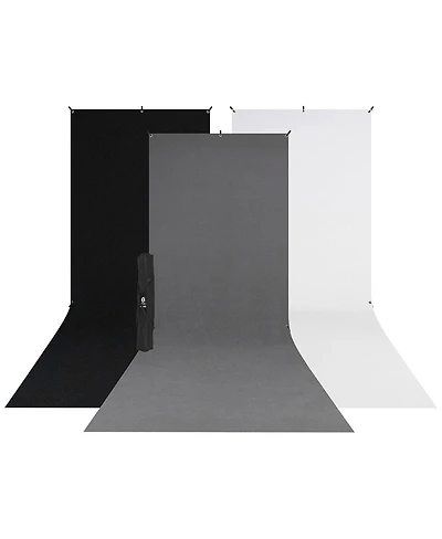 Westcott 5x12' X-Drop 3-Pack Multi-Color Backdrop Kit with Stand