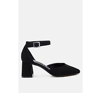 Rozita Microfiber Block Heel Sandals Women