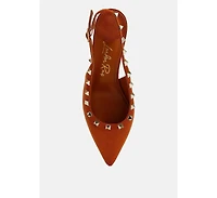 Ameya Stud Emebllished Microfiber Sandals Women