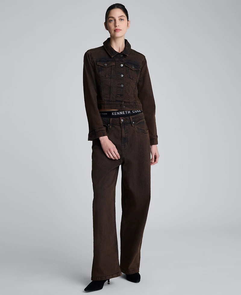 Kenneth Cole Women's Cropped Trucker Jacket
