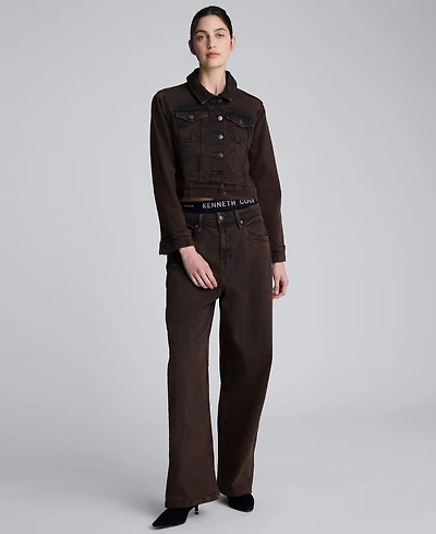 Kenneth Cole Women's Cropped Trucker Jacket