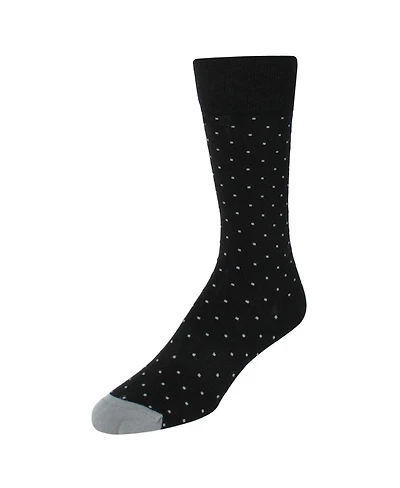 Trafalgar Men's Pierre Polka Dot Mid-Calf Pima Cotton Socks (1 Pair)