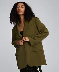 Kenneth Cole Women's Three-Button Boyfriend Blazer Jacket