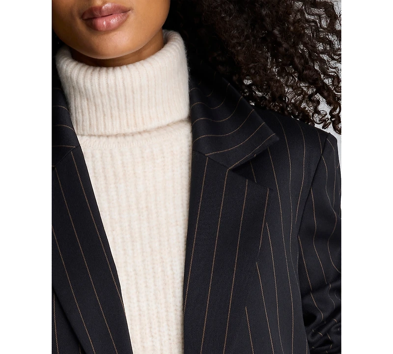 Kenneth Cole Women's Pinstripe Patch Pocket Jacket