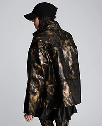 Kenneth Cole Women's Foiled Satin Puffer Jacket