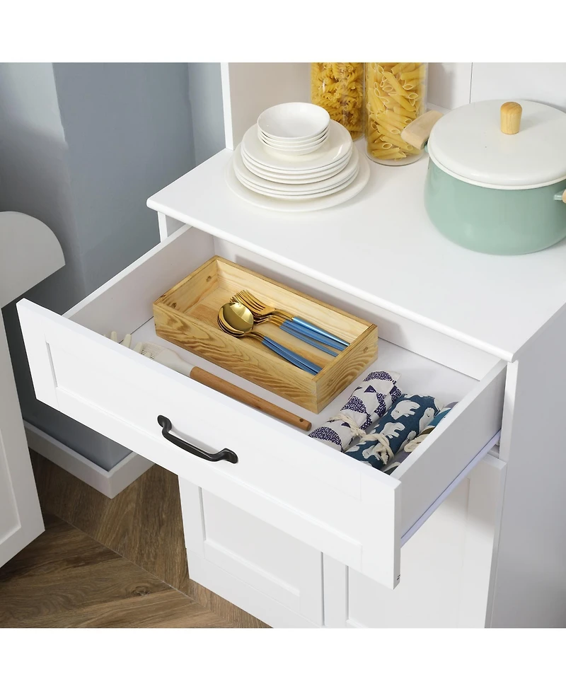 Heavy-Duty Kitchen Storage Cabinet with Adjustable Shelves for Utensils and Pantry