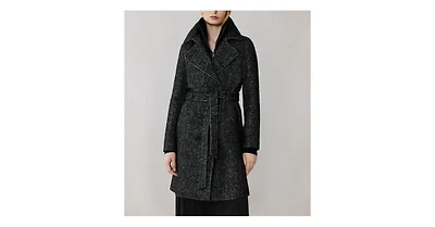 Soia & Kyo Women's Fabianne-h Wool Trench Coat with Bib