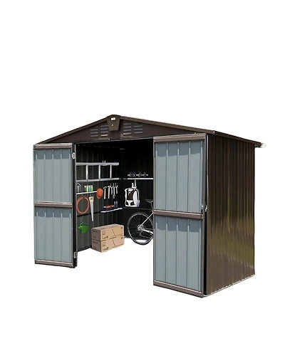 Clihome 8-ft x 10-ft Galvanized steel Storage Shed