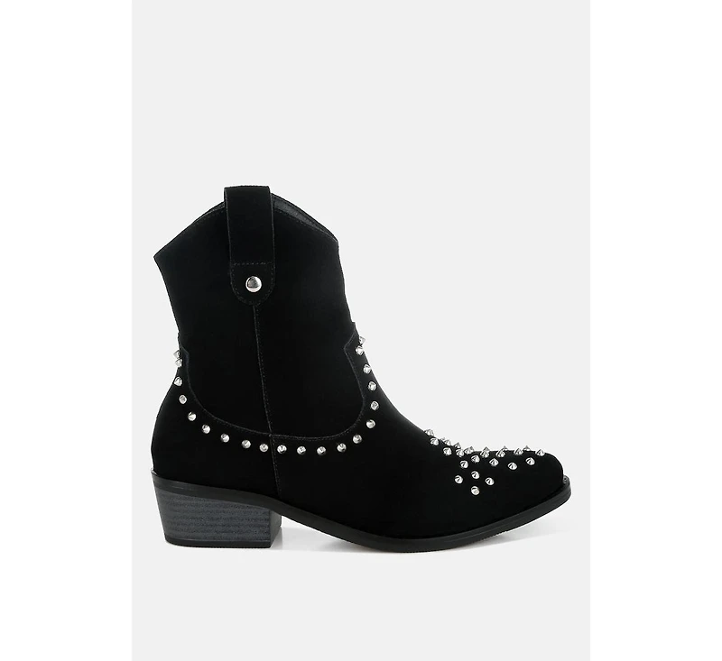 Hira Studs Embellished Cowboy Boots Women