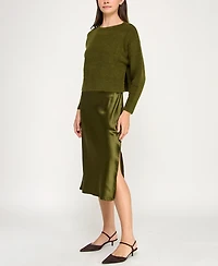 Invitee Juniors' 2-Piece Long Sleeve Midi Sweater and Dress Set