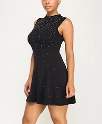 Invitee Juniors' Sleeveless Studded Sweater Dress