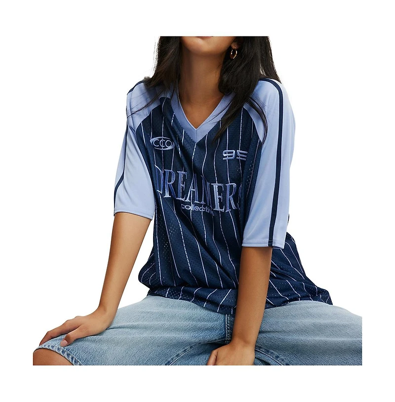 Cotton On Women's Oversized V Neck Raglan Jersey