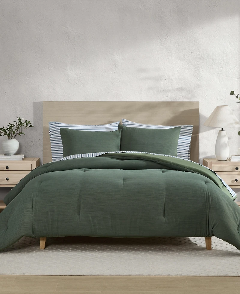 Nautica Herringbone Jacquard Chenille Solid -Pc. Comforter Set