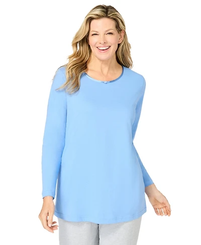 Dreams & Co. Women's Satin Trim Sleep Tee
