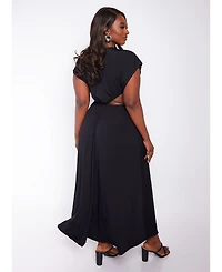 Rebdolls Women's Cut Out Maxi A Line Dress - Black