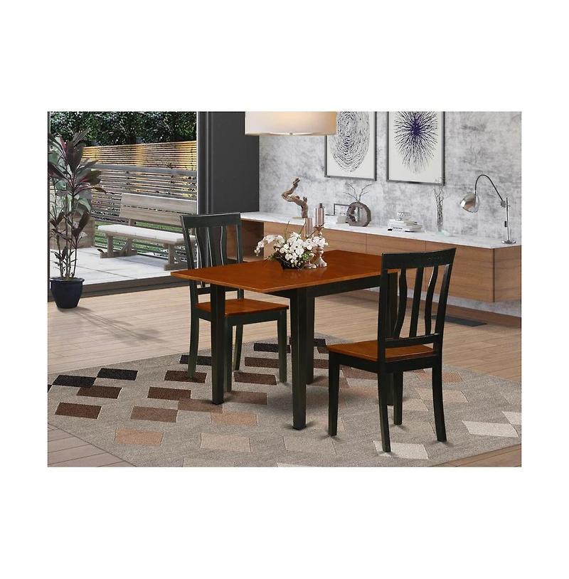 East West Furniture Dining Room Set Black & Cherry