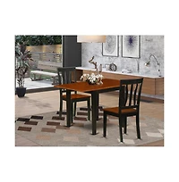 East West Furniture Dining Room Set Black & Cherry