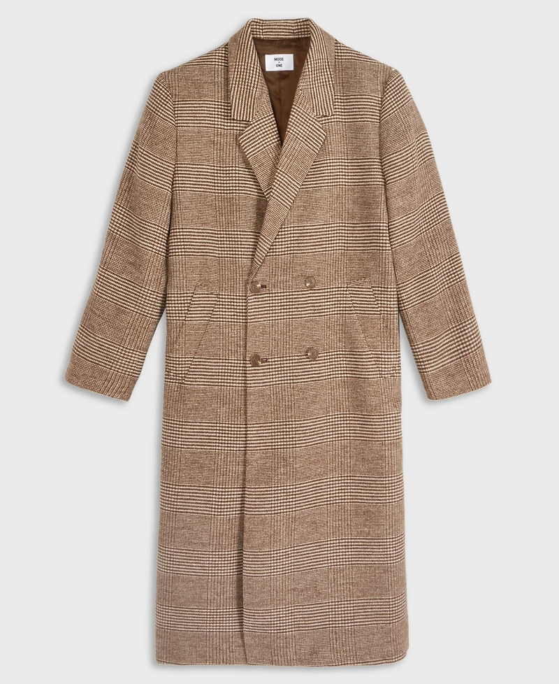Mode of One Men's Relaxed-Fit Double-Breasted Top Coat, Macy's Exclusive