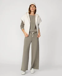 Cable & Gauge Boat Neck Top Wide Leg Pant Lounge Set