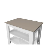 We Have Furniture Kitchen Island Ada, Kitchen, Taupe / White
