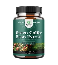 Natural Raw Green Coffee Bean Supplement, Nature's Craft, 60 Capsules