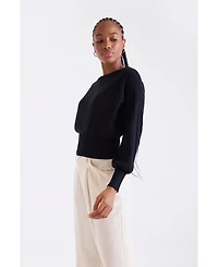 1982 Women's Rosa Ribbed Long Sleeve Cashmere Sweater