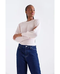 1982 Women's Rosa Ribbed Long Sleeve Cashmere Sweater