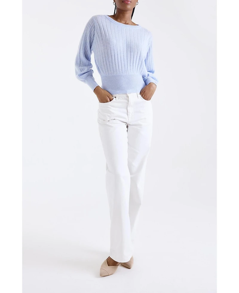 1982 Women's Rosa Ribbed Long Sleeve Cashmere Sweater