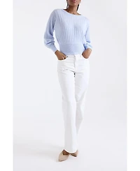 1982 Women's Rosa Ribbed Long Sleeve Cashmere Sweater