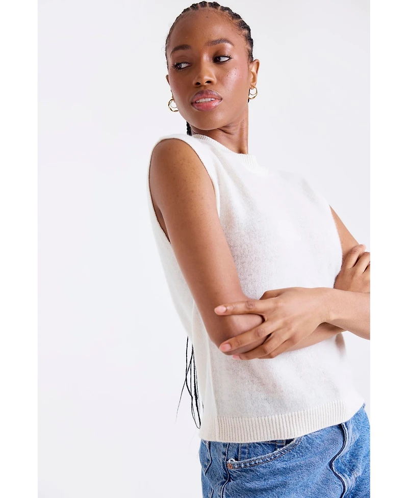 1982 Women's Zarah Crew Neck Cashmere Knit Vest