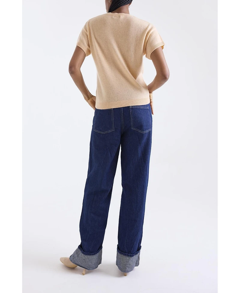 1982 Women's Esme Short Sleeve Crew Neck Cashmere Top