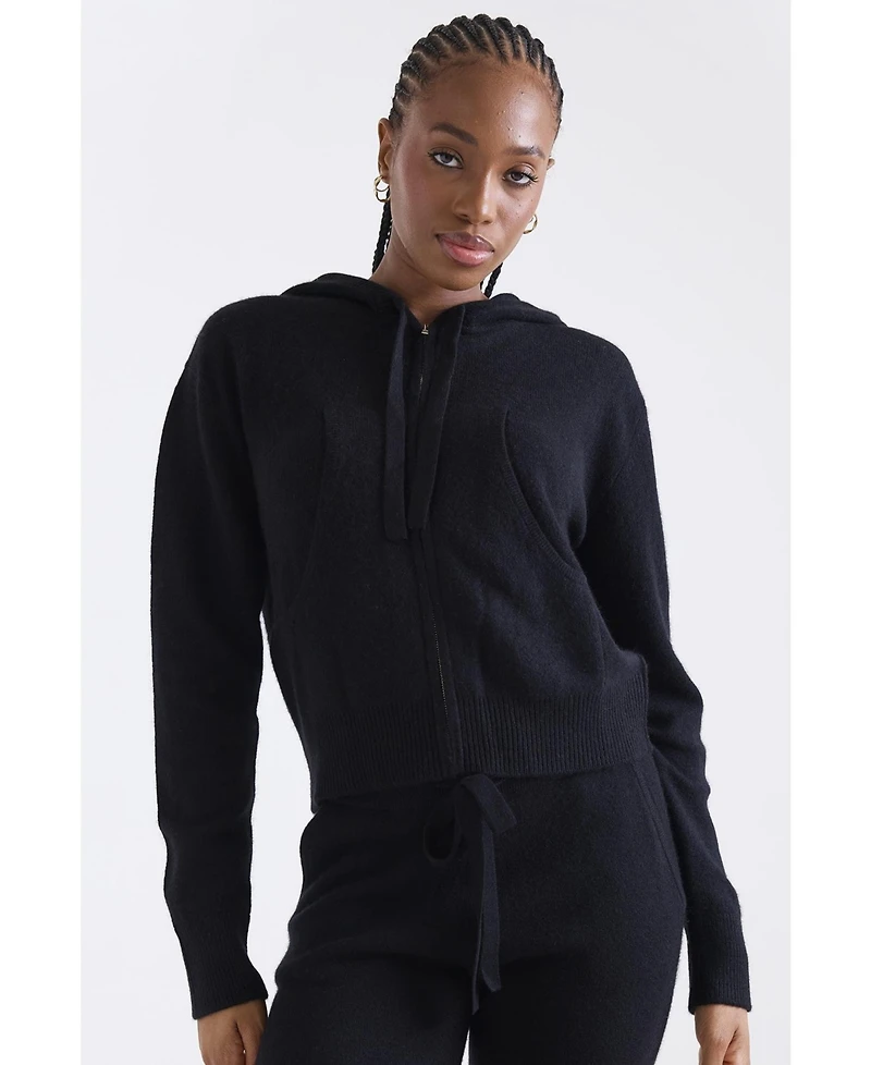 1982 Women's Lavinia Crop Zip Up Cashmere Sweater