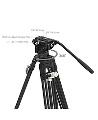 SmallRig Ad-80 2-Section FreeBlazer Heavy-Duty Aluminum Alloy Tripod with Fluid Head