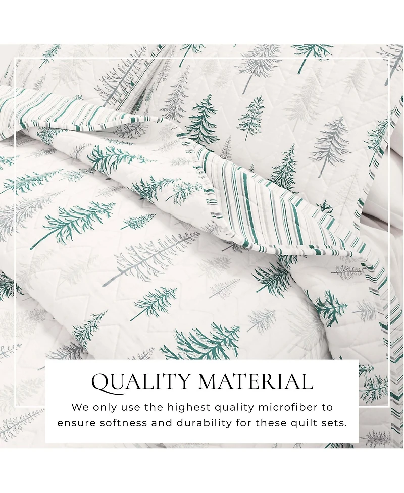 Linery & Co. Rustic Woodland Reversible Microfiber Quilt Set with Shams