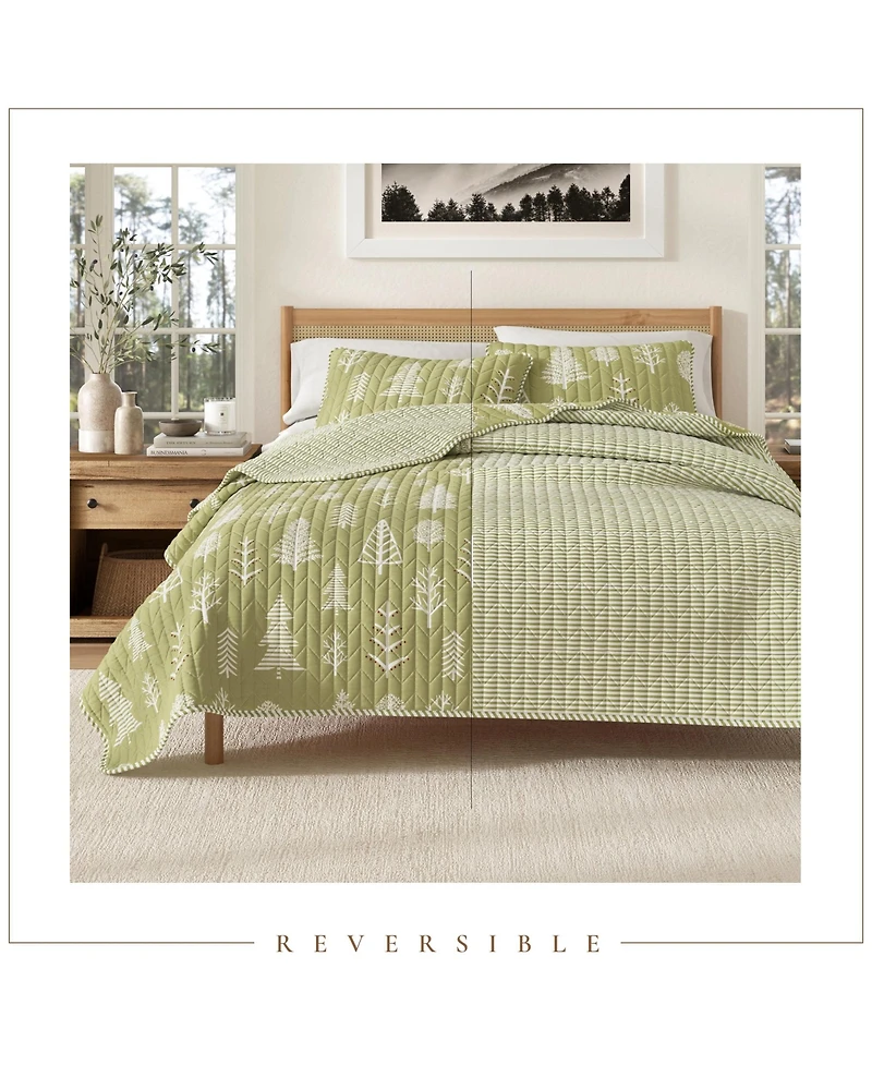 Linery & Co. Winter Forest Microfiber Quilt Set with Shams - Winter forest