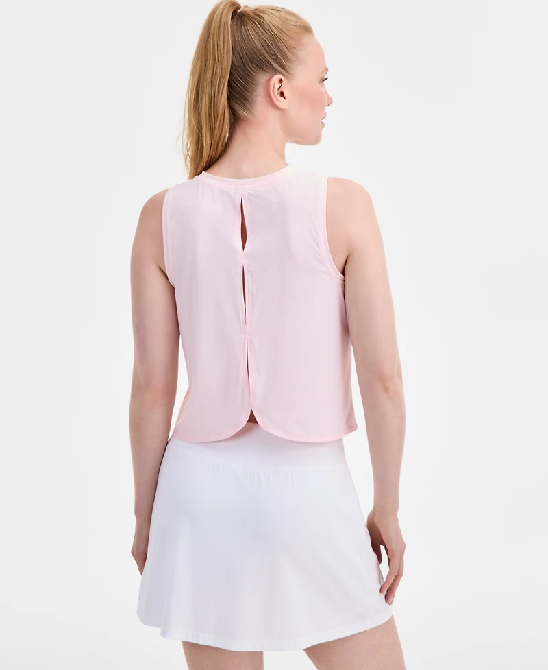 Id Ideology Women's Crewneck Back-Slit Knit Tank Top, Macy's Exclusive