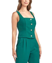 Bcx Juniors' Twill Button-Front Sleeveless Top
