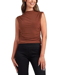 Bcx Juniors' Print Mock Neck Sleeveless Top