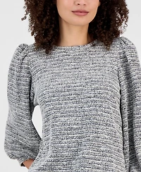Ak Anne Klein Plus Size Balloon-Sleeve Crewneck Top