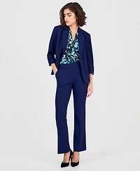 Ak Anne Klein Petite Notched-Collar One-Button Jacket