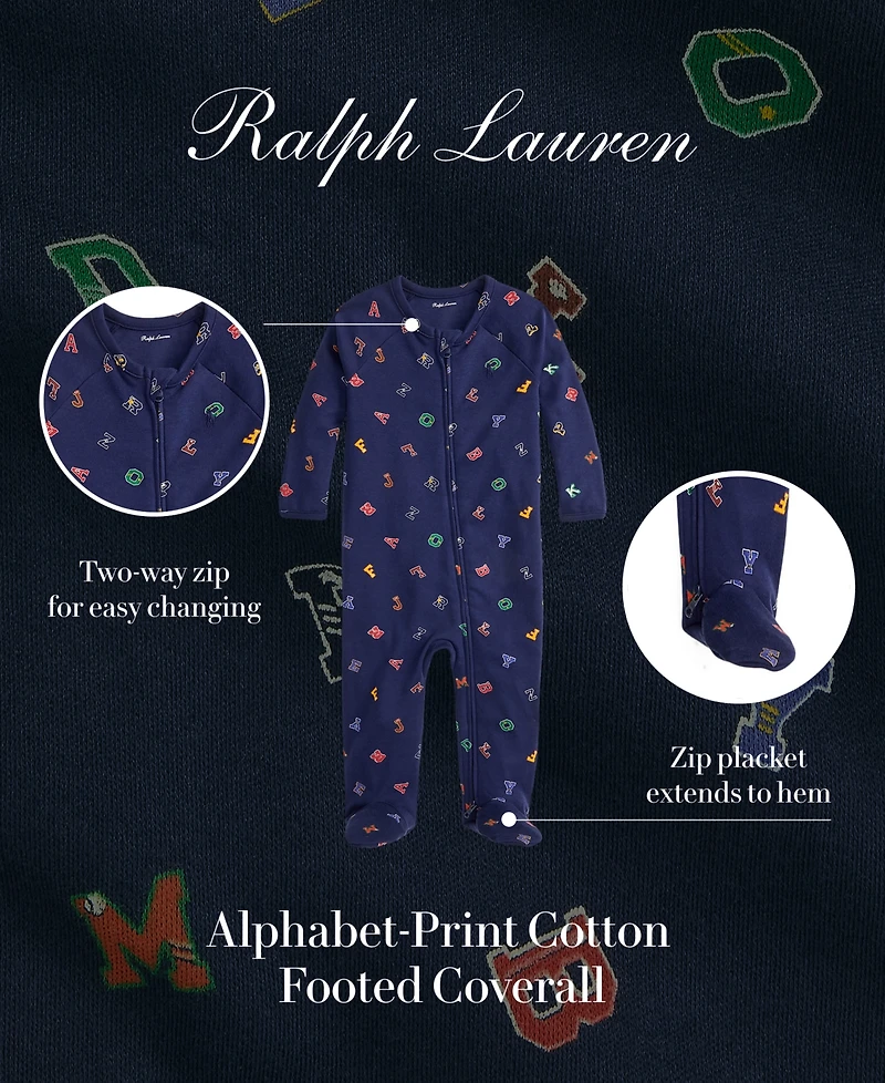 Polo Ralph Lauren Baby Boys Alphabet-Print Coveralls