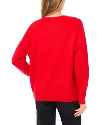 CeCe Women's Believe Script Long-Sleeve Cozy Sweater