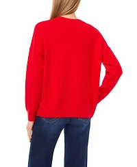 CeCe Women's Oh What Fun Crewneck Sweater