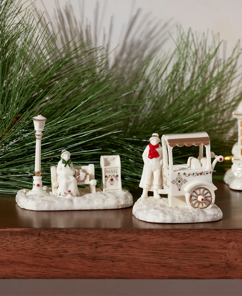 From The Vault! Lenox Mistletoe Park Chestnut Seller & Park Bench, Exclusively at Macy's